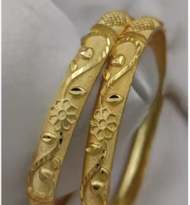 Elegantes Brazaletes con Dijes de Moissanita Chapados en Oro de Un Gramo, Juego de Dos Piezas, Calidad Premium, Estilo Étnico, para Bodas y Fiestas, para Mujer - Product Image 2