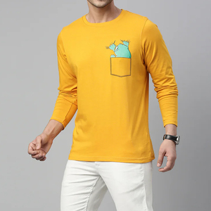 Camiseta de manga larga para hombre, de secado rápido, alta calidad, con logo personalizado, corte regular, 100% algodón, informal, ecológica. - Product Image 4