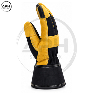 Gants de travail robustes en daim jaune 2026 avec paume renforcée, patch de pouce et sangle de poignet réglable - Product Image 5