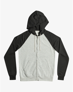 Sudadera con capucha dos en uno para hombre, superventas 2026, de forro polar ecológico, con bloques de color, cremallera frontal, mangas negras y cuerpo gris, estilo casual, MOQ bajo - Product Image 4