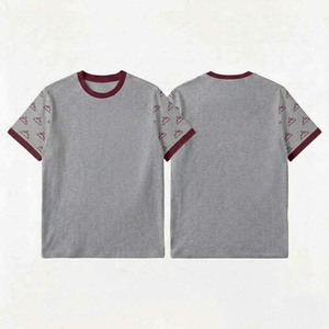 เสื้อยืดสตรีทแวร์ผู้ชาย แขนสั้น ผ้าคอตตอนหนา ทรงบ็อกซี่ สีพื้น เรียบง่าย สไตล์ยุโรป - Product Image 2