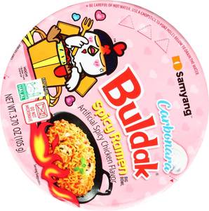 Ramen Samyang Buldak Carbonara con Sabor a Pollo Picante, 105g (3.7 oz), Precio de Fábrica, Calidad Garantizada, con Servicio OEM/ODM para Compradores Globales - Product Image 1