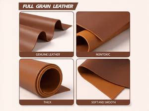 Feuilles de cuir véritable pour l'artisanat, épaisseur 1,2-1,4 mm, cuir de vachette pleine fleur pour sacs, chaussures, ceintures, canapés et décoration - Product Image 2