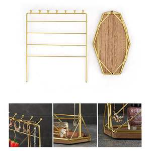 Expositor de Joyería Metálico con Bandeja de Tela, Organizador de Collares, Cadenas y Colgantes, Soporte Decorativo para Joyas - Product Image 3