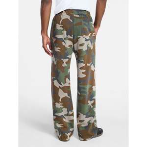 Pantalon de survêtement d'hiver pour femme, imprimé camouflage, taille mi-haute, cordon de serrage, coupe ample, 100% coton, jambe large, fabricant sur mesure, faible MOQ - Product Image 3