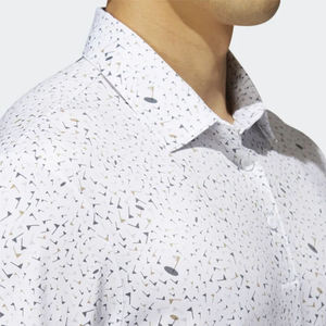 Polo de golf para hombre de poliéster tejido con estampado en el cuello y manga corta - Product Image 4