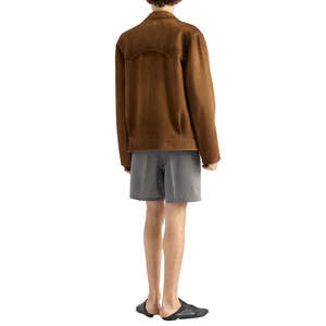 Custom Men's Cowhide Suede Bowling <b>Jacket</b> Luxury Vintage Leather <b>Jacket</b> OEM Private Label leather garments Manufacturer - Product Image 2