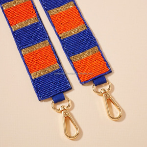 Handmade Beaded Star Strap <b>Red</b> Blue Stars on White Sequin Shoulder Crossbody Strap for DIY Handbags Tote <b>Purse</b> Accessories - Product Image 4