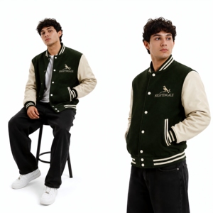 Custom Baseball <b>Jacket</b> Wool Body <b>Leather</b> Sleeve Chenille Letterman <b>Jacket</b> Embroidered Team Wholesale Varsity Letterman <b>Jacket</b> - Product Image 5