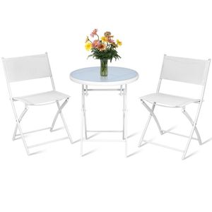 Set di 3 Pezzi Tavolo Bistrot Pieghevole per Balcone o Spazi Esterni per Uso in Giardino - Product Image 4