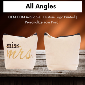 Bolsa de embalaje con cremallera de lona de algodón orgánico para parejas ecológicas, bolsa de cosméticos de maquillaje reciclado Natural para unisex - Product Image 3