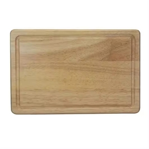 Planche de cuisine en bois naturel, bloc à découper rectangulaire avec poignée pour usage en cuisine - Product Image 4