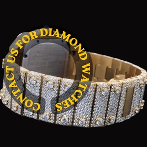 Reloj de Diamantes Personalizado de Alta Gama, Estilo Hip Hop, con Números Romanos, Esfera Cuadrada, Completamente Cubierto con Moissanita Redonda, Colección Moderna - Product Image 3