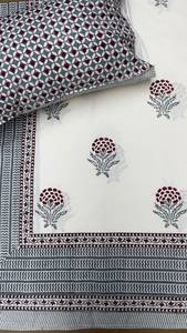 Parure de lit en coton imprimé à la main avec 2 taies d'oreiller, literie imprimée de Jaipur, textile de maison indien traditionnel, vente en gros à l'exportation - Product Image 3