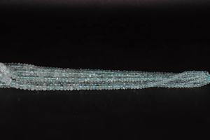 AAA Blue Aquamarine Faceted Rondelle Beads 4-7mm Size Range Natural Gemstone - Product Image 3