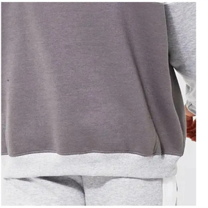 เสื้อฮู้ดดี้ผู้ชายแบบโอเวอร์ไซส์ แขนยาว ผ้าเฟรนช์เทอร์รี่ สไตล์ลำลอง มีกระเป๋า ดีไซน์สีเทาขาว - Product Image 6