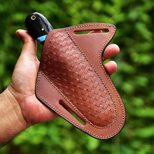 Cuchillo de acero de Damasco forjado a mano con patrón de escalera, estilo vaquero occidental, para caza y camping, con mango ergonómico personalizado, Skinner, ODM, OEM - Product Image 4