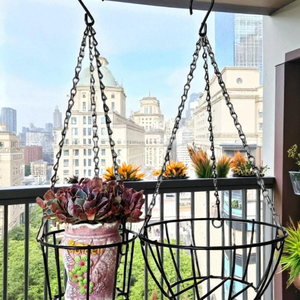Wrought Iron Hanging <b>Plant</b> <b>Basket</b> – Outdoor Garden Decor - Product Image 4