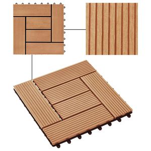 ¡22 piezas 11,8 "x 11,8" 2 Sqm WPC Azulejos de cubierta de teca Pisos coloridos al aire libre y revestimiento de paredes para Patio Jardín Piscina Decking y más! - Product Image 4