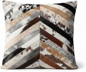 Housse de coussin en fausse fourrure patchwork, style bohème, faite à la main, décoration d'intérieur - Product Image 2
