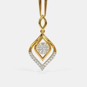 Pendentif en or jaune 18 carats avec moissanite de 2,024 grammes, 0,2400 carats, serti griffe, style luxe mariage et religion, chaîne de fiançailles en argent 925 - Product Image 3