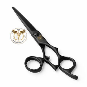 Ciseaux de coiffure professionnels noirs de qualité supérieure en acier inoxydable pour salon de coiffure avec étui de rangement - Product Image 1