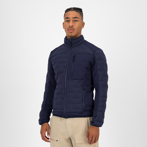 Chaqueta Acolchada de Invierno para Hombre, Estilo Urbano, de Dos Tonos, con Cierre de Cremallera y Cuello Alto, Chaquetas Acolchadas Impermeables Personalizadas al por Mayor - Product Image 1