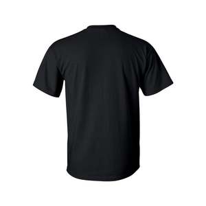 T-shirt à manches courtes pour homme, couleur noire unie, col rond, coupe classique, décontracté, tricoté, tissu jersey 100% coton - Product Image 3