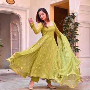 Hermoso vestido de fiesta Anarkali con elegantes vestidos de noche Dupatta - Product Image 5