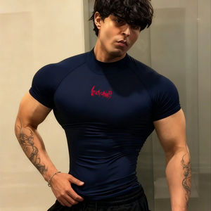 Camiseta Deportiva de Compresión Casual para Hombre, Ropa de Gimnasio de Secado Rápido, Transpirable, Ecológica, 100% Poliéster, Estampado Personalizado de Alta Calidad 20 - Product Image 1