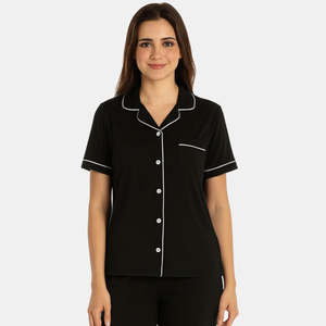 ชุดนอนฤดูร้อนสำหรับผู้หญิงผิวสี แขนสั้น โพลีเอสเตอร์ 100% ระบายอากาศได้ดี สวมใส่สบาย เอวยางยืด ความยาวปานกลาง - Product Image 2