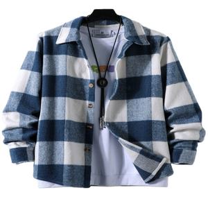 Chemise à carreaux en coton 100% de qualité supérieure pour homme - Qualité d'exportation, manches longues, boutonnée, à carreaux - Vêtement de rue décontracté, superposition en flanelle - Product Image 4