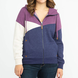 Custom Fashion Women Color Blocked Zip-Up Hoodie Long Sleeve Casual Outwear Lightweight Streetwear Zipper Hooded Sweatshirts - Product Image 5