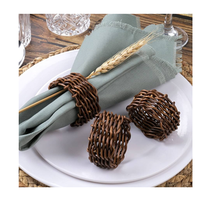 Meilleures ventes : Porte-serviettes en rotin tressé, nouveau design artisanal, pour cantines et hôtels, article de table bohème. - Product Image 2