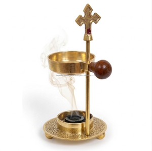 Incensario Cristiano de Latón con Aroma a Sándalo y Jazmín, Decoración para el Hogar de Primavera/Verano - Product Image 5