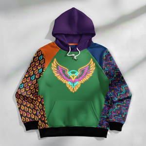 Sweat à capuche pour homme, imprimé circuit électronique, design néon, impression numérique, style technique sublimé, pour le gaming et le streetwear - Product Image 4