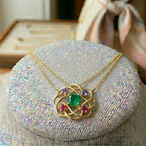 Collar de Ónix Verde Diseño Exclusivo, Piedra de 8mm, 16 Pulgadas de Largo, Plata de Ley 925, Chapado en Oro de 18K, Joyería de Primera Calidad - Product Image 4