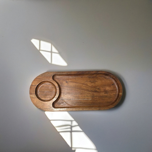 Best Quality Acacia Wood Platter Eco-Friendly CNC Designed Coffee & Cookies Plate Modern <b>Camping</b> Use New Arrival & Latest Style - Product Image 1