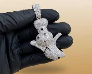 Colgante Iced Out Doughboy de Plata de Ley 925 con Diamantes de Moissanita VVS, Colgante Hip Hop Personalizado para Regalos de Cumpleaños - Product Image 2