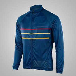 Men's Full Sleeve Cycling Jersey Black With <b>Red</b> And Yellow Stripes Full Zipper Breathable Quick Dry Polyester <b>Bike</b> Jersey - Product Image 6