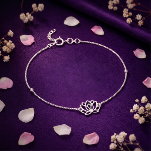 Tobilleras de Cadena Minimalistas para Mujer, Chapadas en Oro Rosa Loto Brillante, Plata de Ley 925 con Circonitas, Joyería Fina Hecha a Mano, Producto al por Mayor - Product Image 5