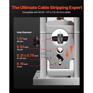 Spellatura Cavi Elettrica 400W, 9.84 IPS (15 M/min), Automatica Motorizzata, 0.06-1.57 Pollici, Attrezzatura per Riciclo Rottami Metallici - Product Image 5