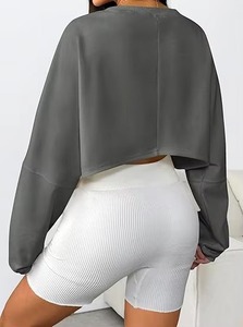 Sudadera de Mujer, Cuello Redondo, Manga Larga, Color Sólido, Tejido de Punto, Secado Rápido, Estilo Invernal - Product Image 2