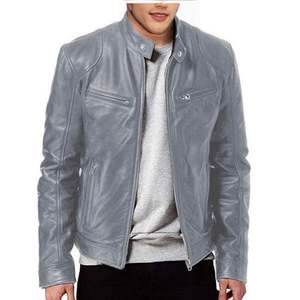 Chaqueta de Motociclista para Hombre, Corte Ajustado, Cuero Sintético, Cuello Alto, Logotipo Frontal, Resistente al Viento, Venta al Por Mayor, Personalización de Marca - Product Image 6