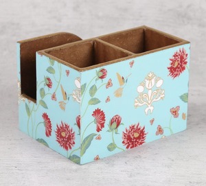 Flower Design Wooden organizer Holder Decorative Fork Spoon & Knives Kitchenware <b>Storage</b> Holder Style Box for Office Use usage - Product Image 4