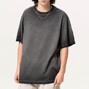 เสื้อยืดคอตตอน 100% หนานุ่ม รับผลิตแบบ OEM ODM สกรีนโลโก้ได้ ล้างสีแบบวินเทจ ทรงโอเวอร์ไซส์ ไซส์พลัส สไตล์สตรีทแวร์ - Product Image 1