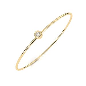 AMBER JEWELS Rose <b>Gold</b> Minimalist <b>Bangle</b> Brilliant Cut Lab Grown Diamond Bezel Setting Unisex Everyday Wear IGI Bracelet - Product Image 3