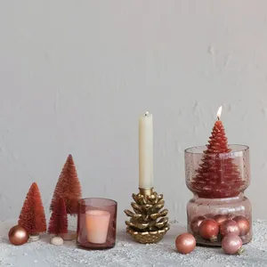 Handmade Decorative Metal Candle Holder with Geometric Iron ArtworkVintage Rustic Handmade Metal <b>Pinecone</b>-shaped Candlestick - Product Image 4