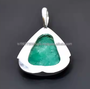 <b>Top</b> Emerald 925 Sterling Silver Faceted Gemstone Jewelry Pendant Handmade Jewelry May Birthstone Pear Shape Gift For <b>Birthday</b> - Product Image 5