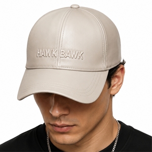 Unisex Leather Baseball <b>Cap</b> Premium Leather Embroidered Letter Front Street Style Casual Custom Made Export Quality Leather <b>Cap</b> - Product Image 1